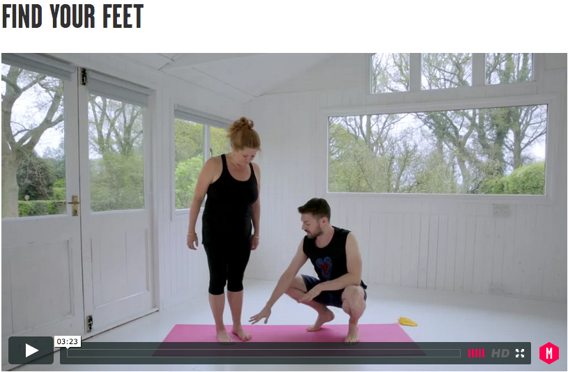 Watch Andrews first tutoiral explains the importance of how you use your feet in yoga. 